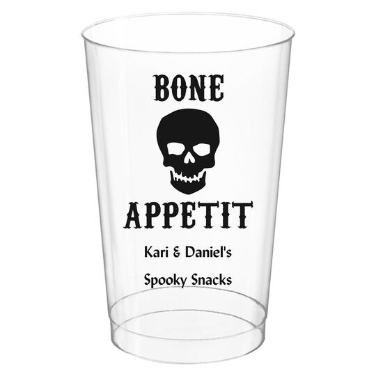 Bone Appetit Skull Clear Plastic Cups